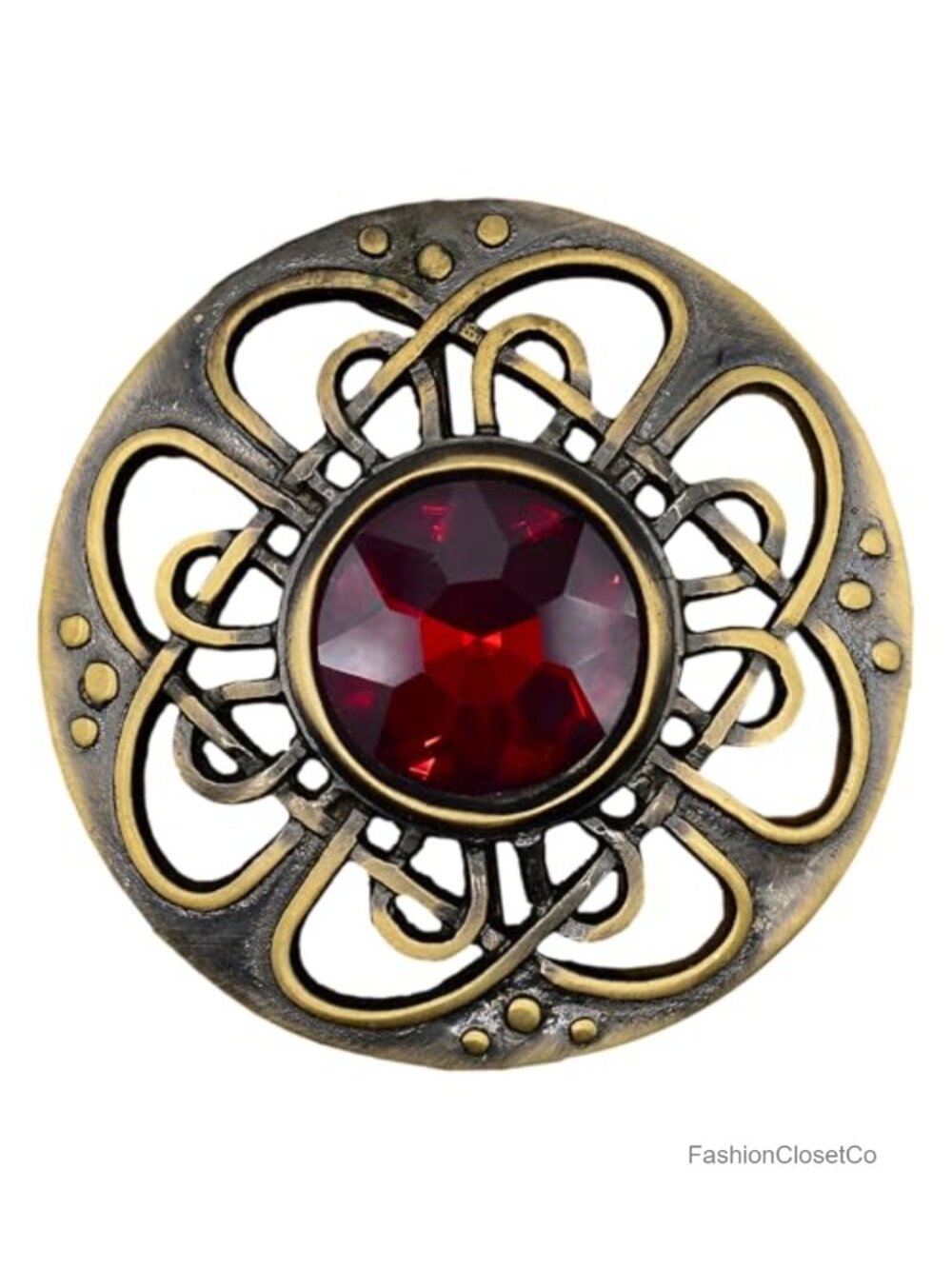 Culloden Celtic Knot Plaid Brooch Pewter 3-Inch Kilt Fly Plaid Pin